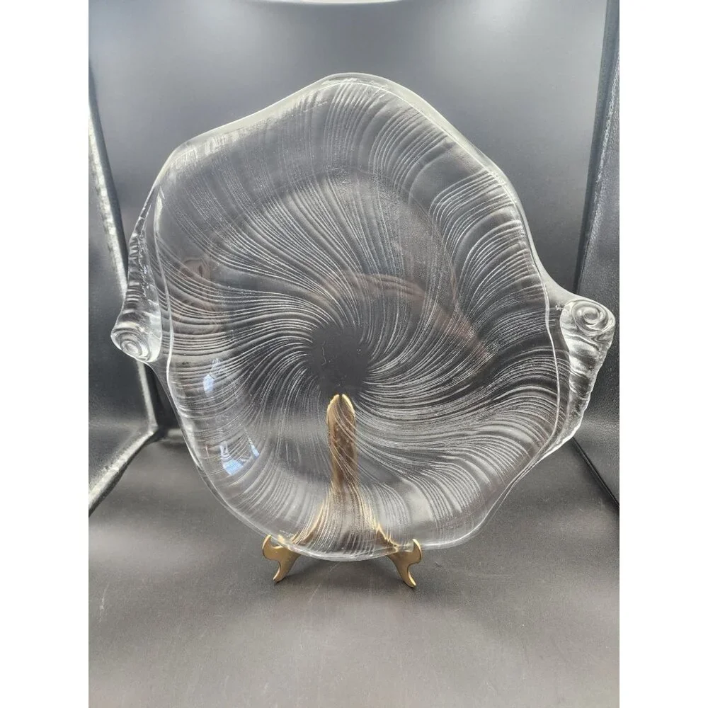 Large Studio Nova SEASHELL‎ Clear Crystal Textured & Swirl 15